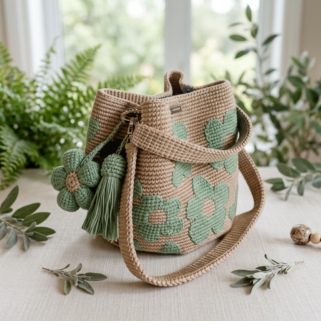 Textile Floral Purse Bag