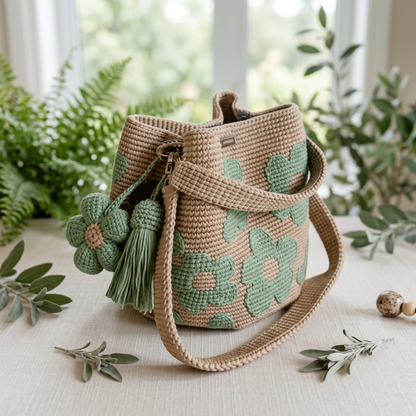 Textile Floral Purse Bag