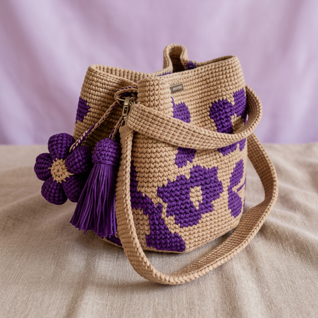 Textile Floral Purse Bag